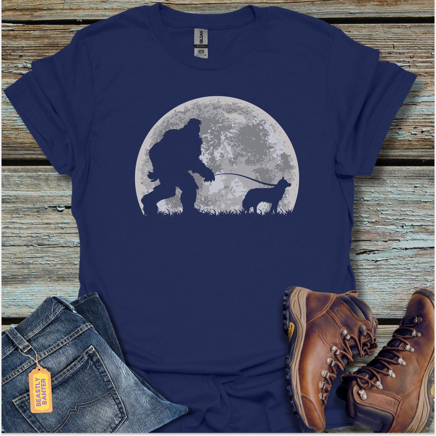 Bigfoot Dog Walker T-Shirt - Beastly Banter