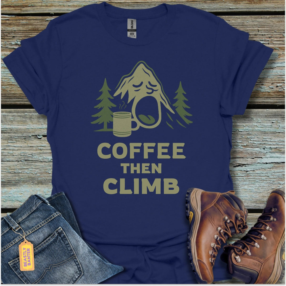 Coffee Then Climb T-Shirt - Beastly Banter