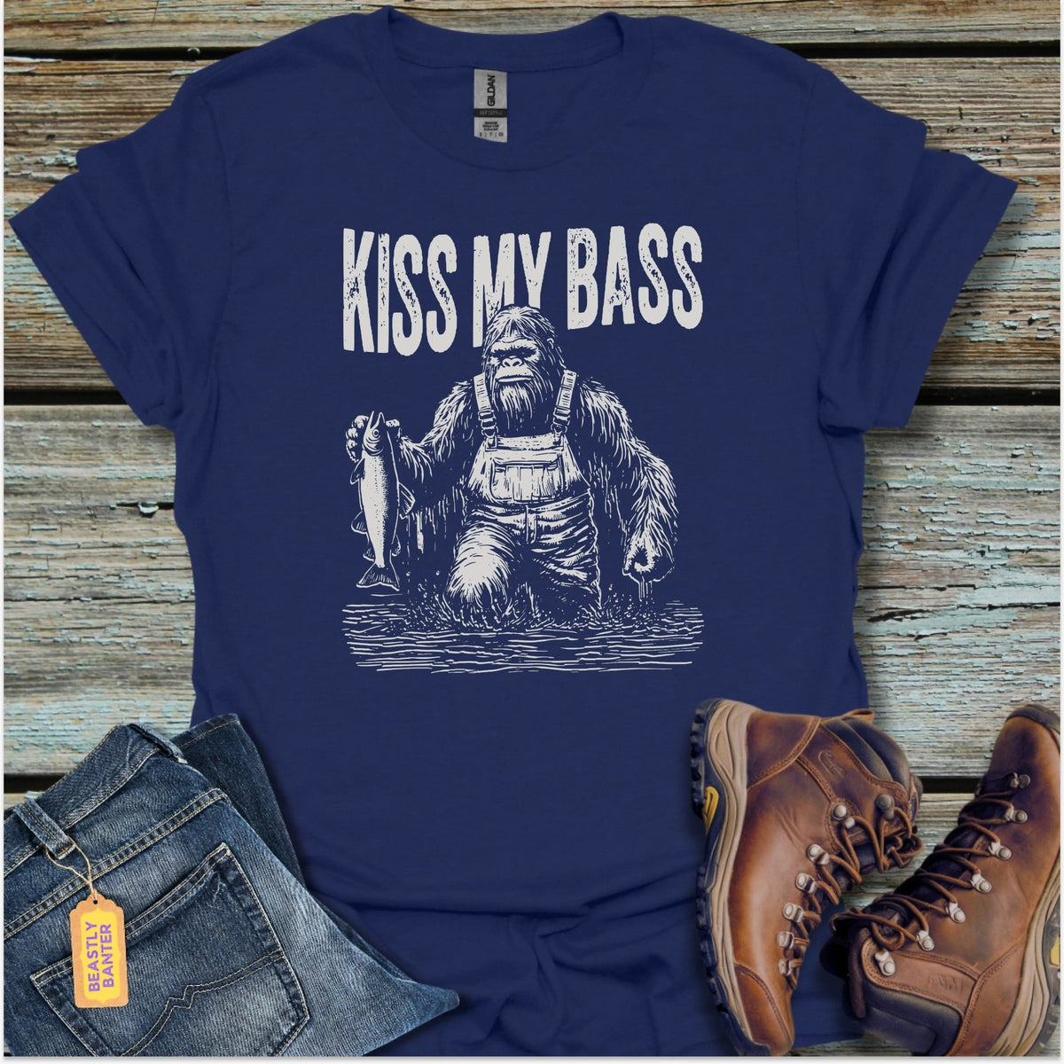 Kiss My Bass Bigfoot T-Shirt - Beastly Banter