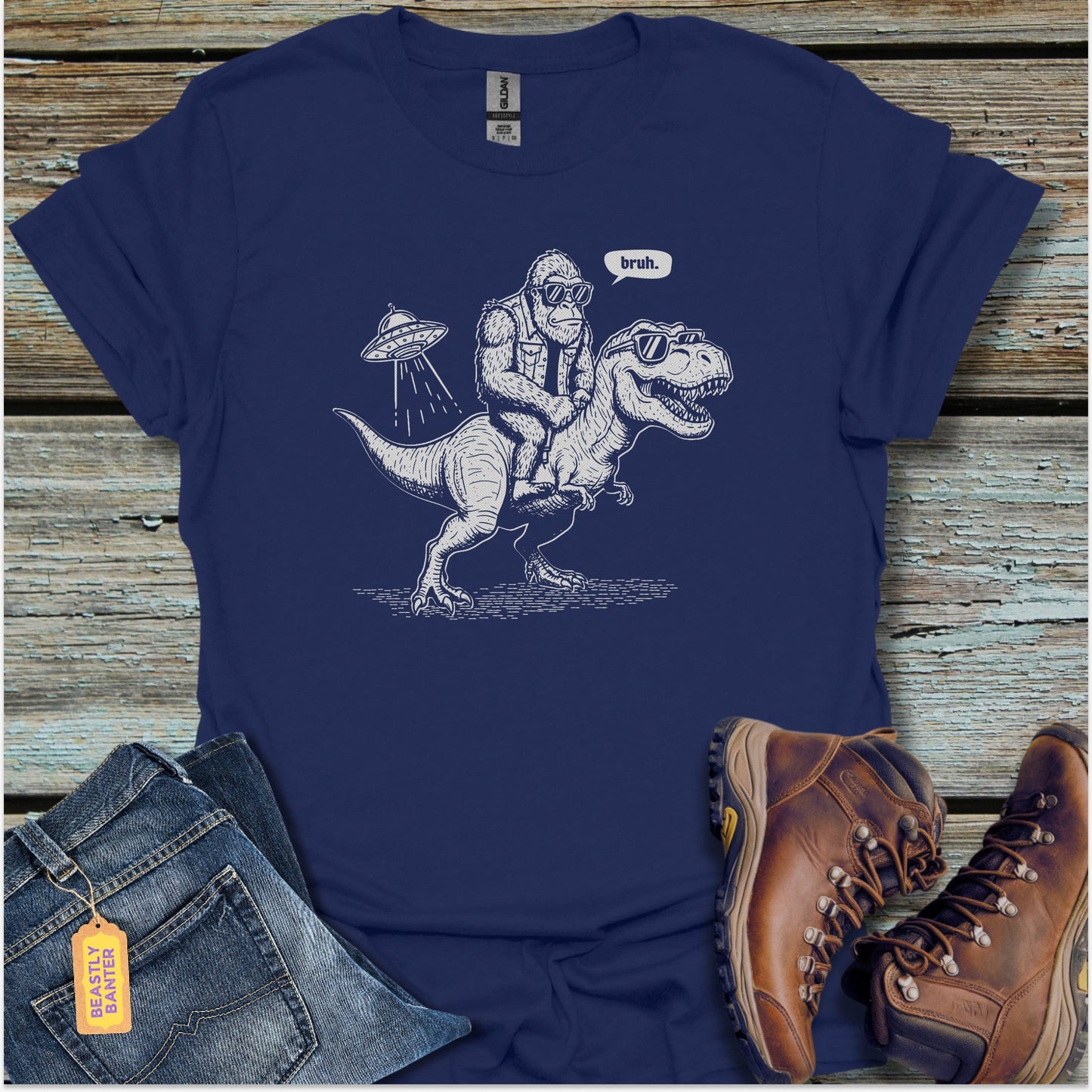 Bigfoot UFO Bruh T-Shirt - Beastly Banter