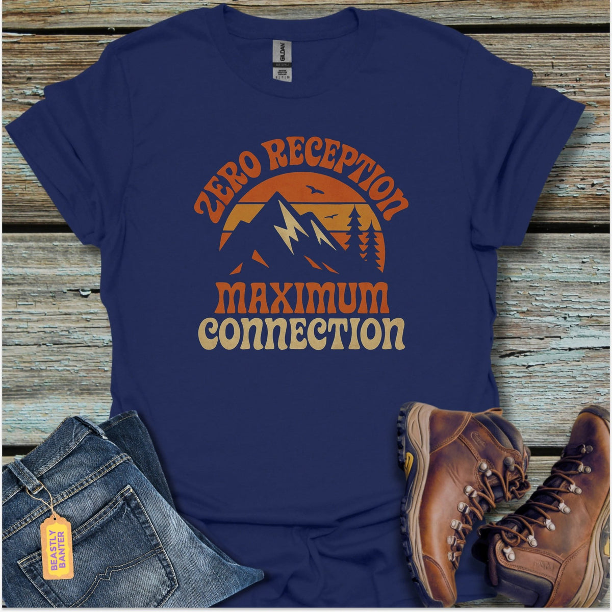 Zero Reception Max Connection Hiking T-Shirt - Beastly Banter