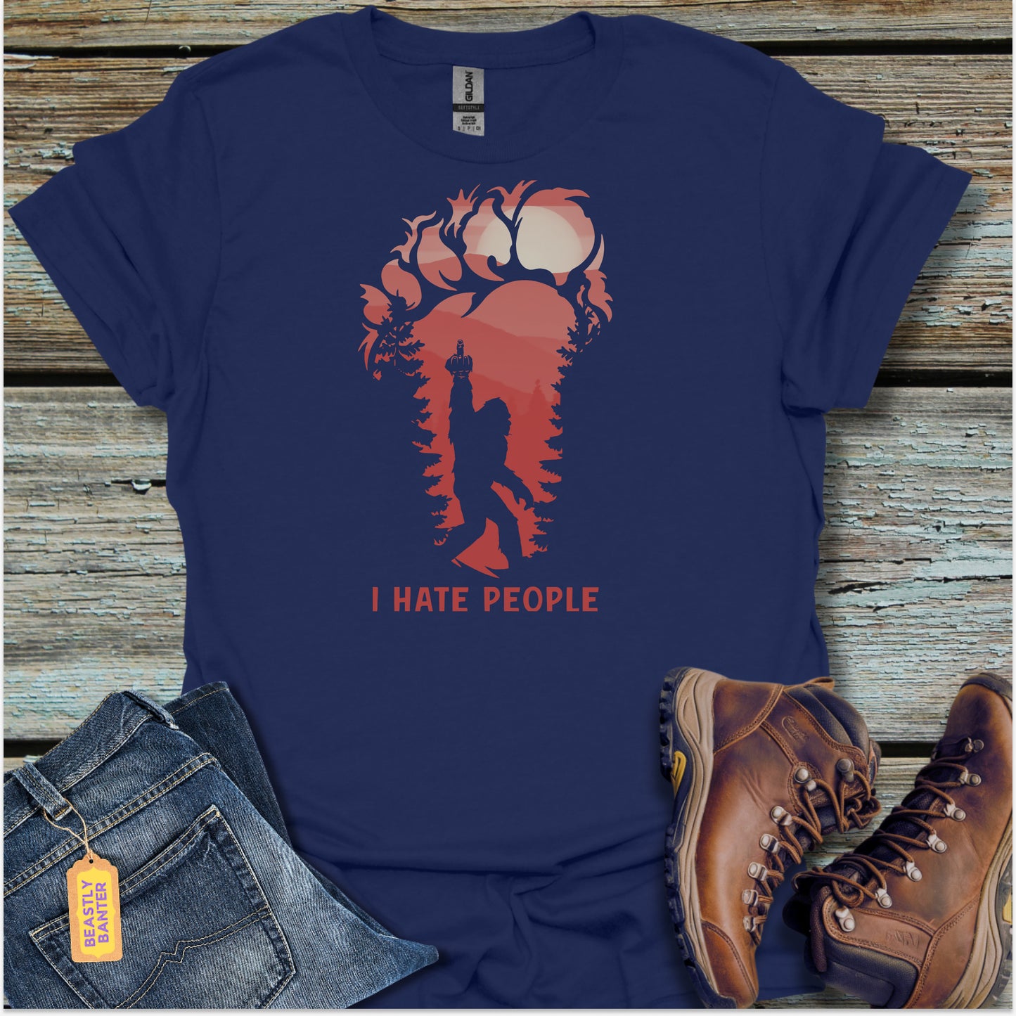Bigfoot I Hate People T-Shirt