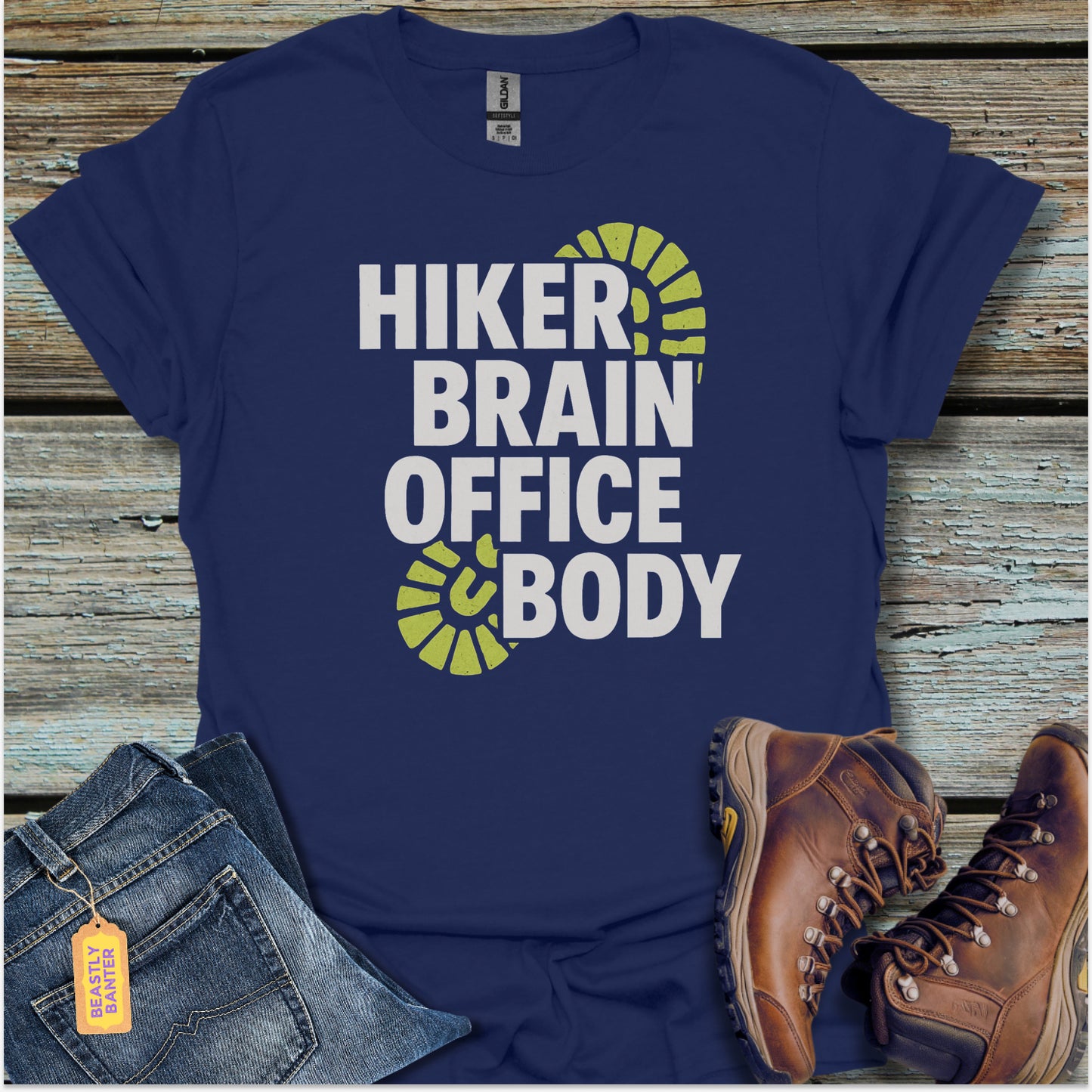 Hiker Brain, Office Body  T-Shirt