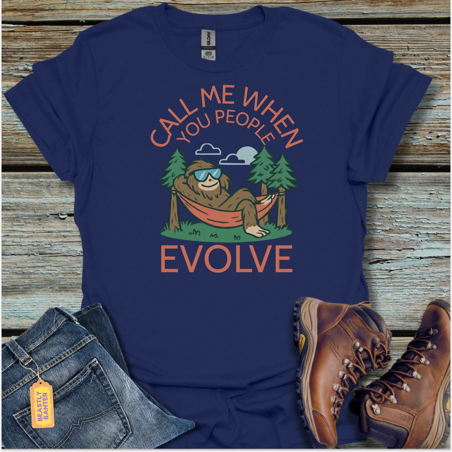 Waiting For Evolution Bigfoot T-Shirt