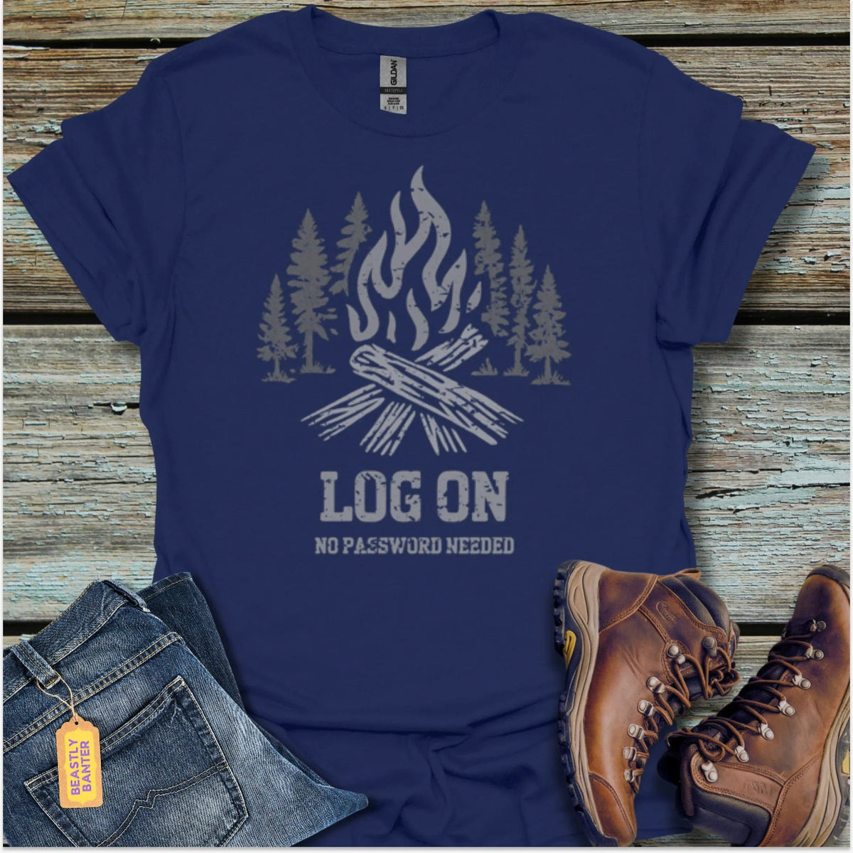 Log On, No Password T-Shirt - Beastly Banter