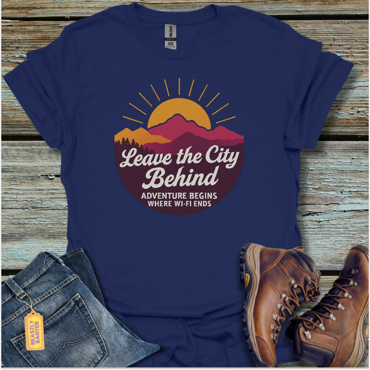 Leave the City Behind Hiking T-Shirt - Beastly Banter