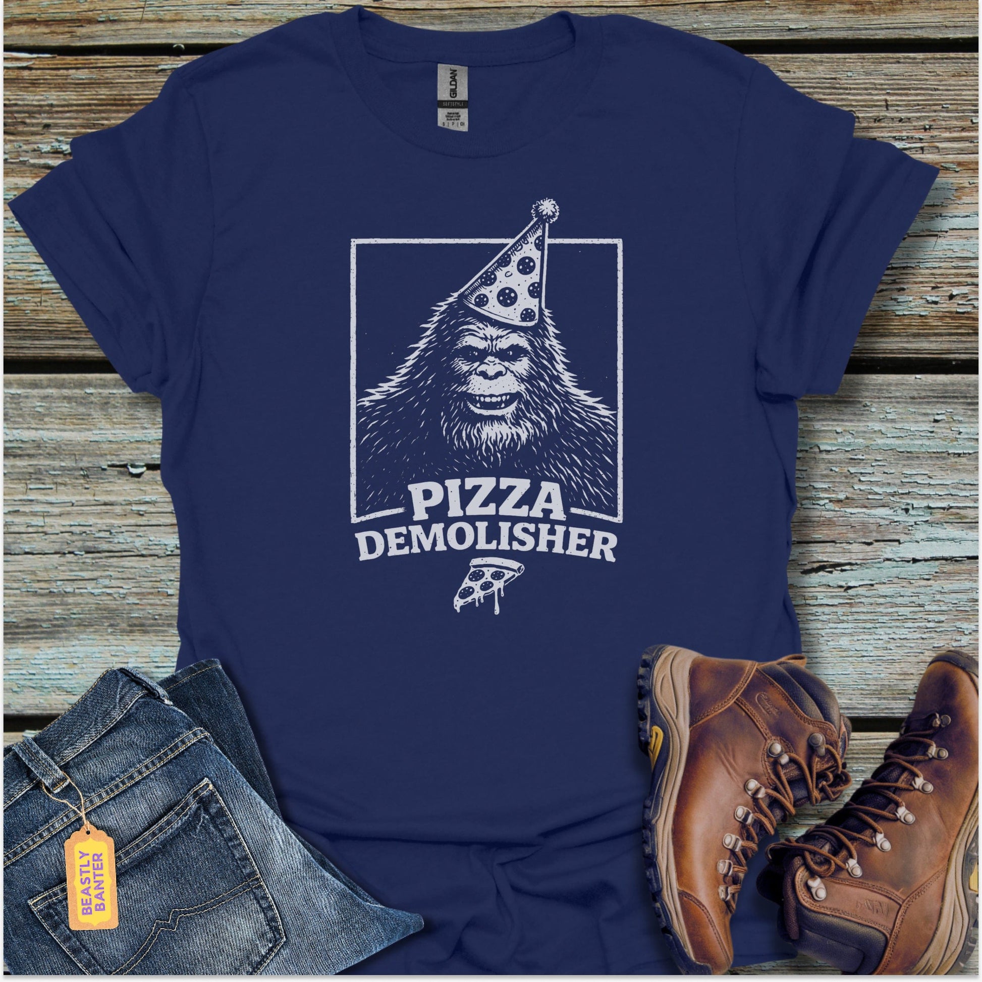 Bigfoot Pizza Destroyer T-Shirt - Beastly Banter