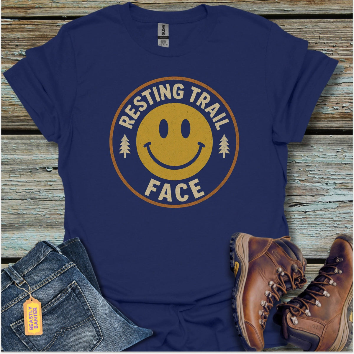Resting Trail Face Hiking T-Shirt - Beastly Banter