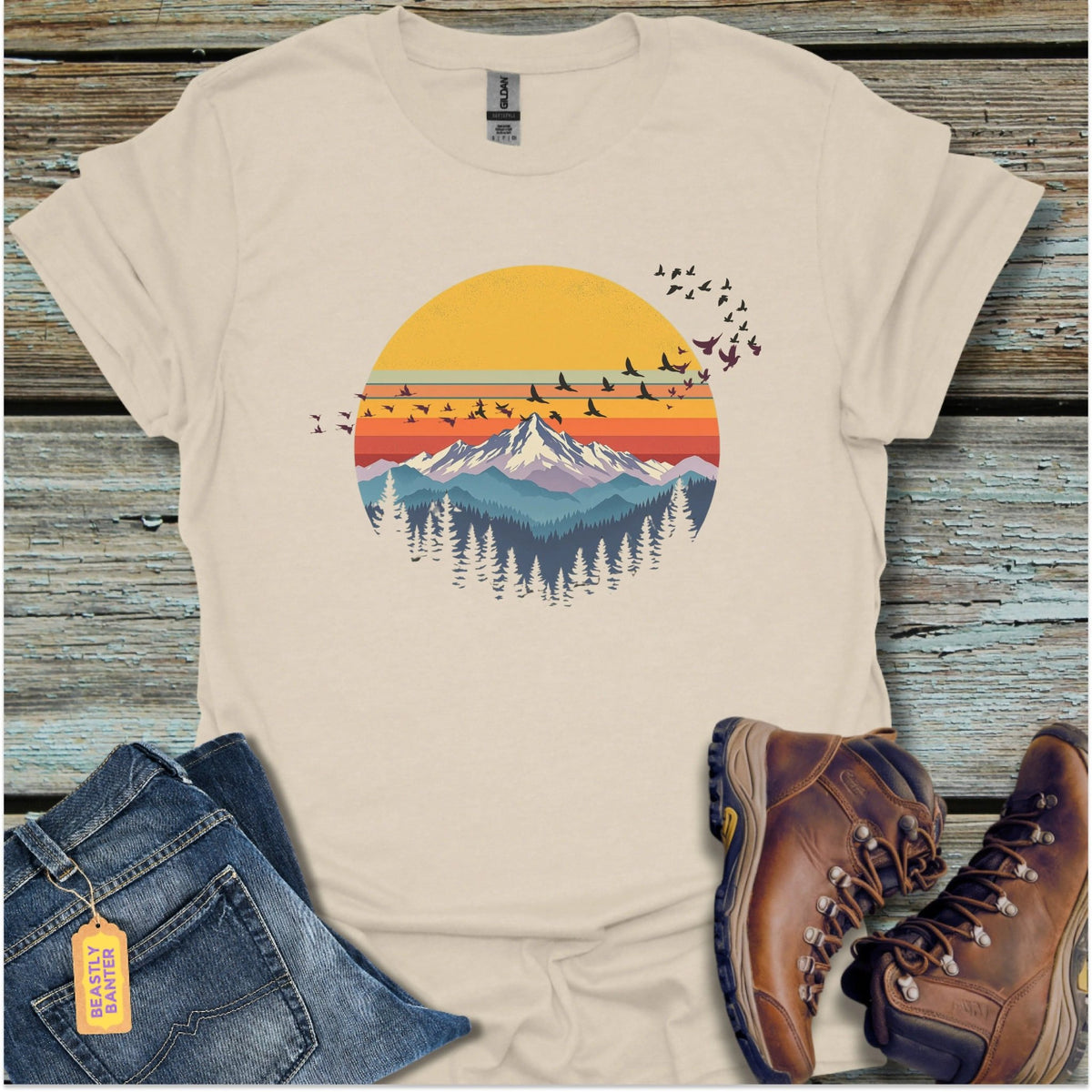 Vintage Sunset Migration T-Shirt - Beastly Banter