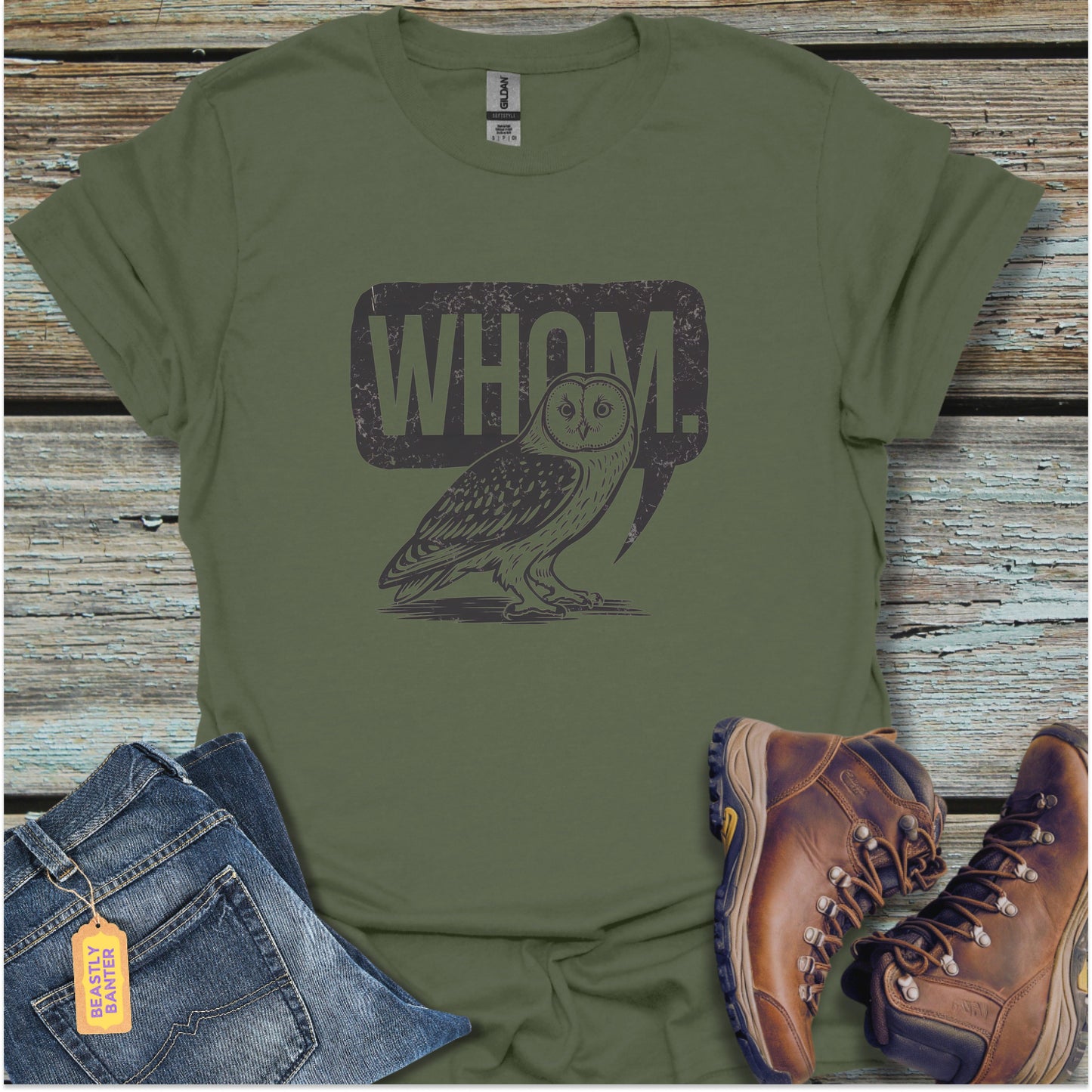 Owl Whom – Grammar Nerd Tee