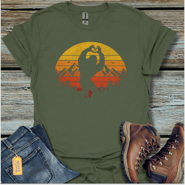 Bigfoot Loves Sunset T-Shirt - Beastly Banter