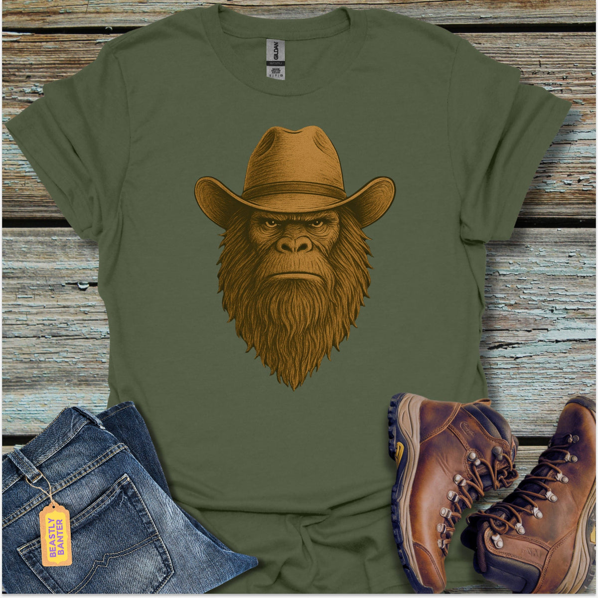 Bigfoot Cowboy T-Shirt - Beastly Banter