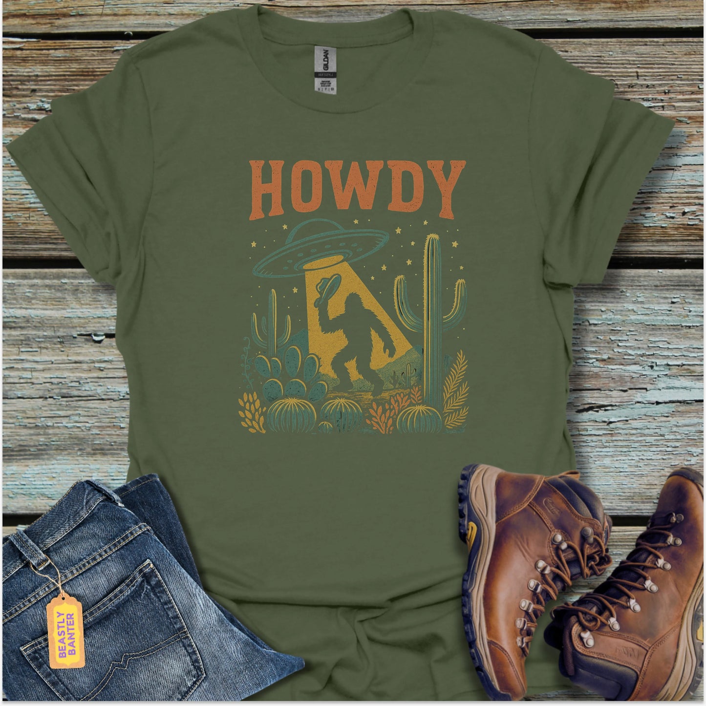 UFO Howdy Bigfoot T-Shirt