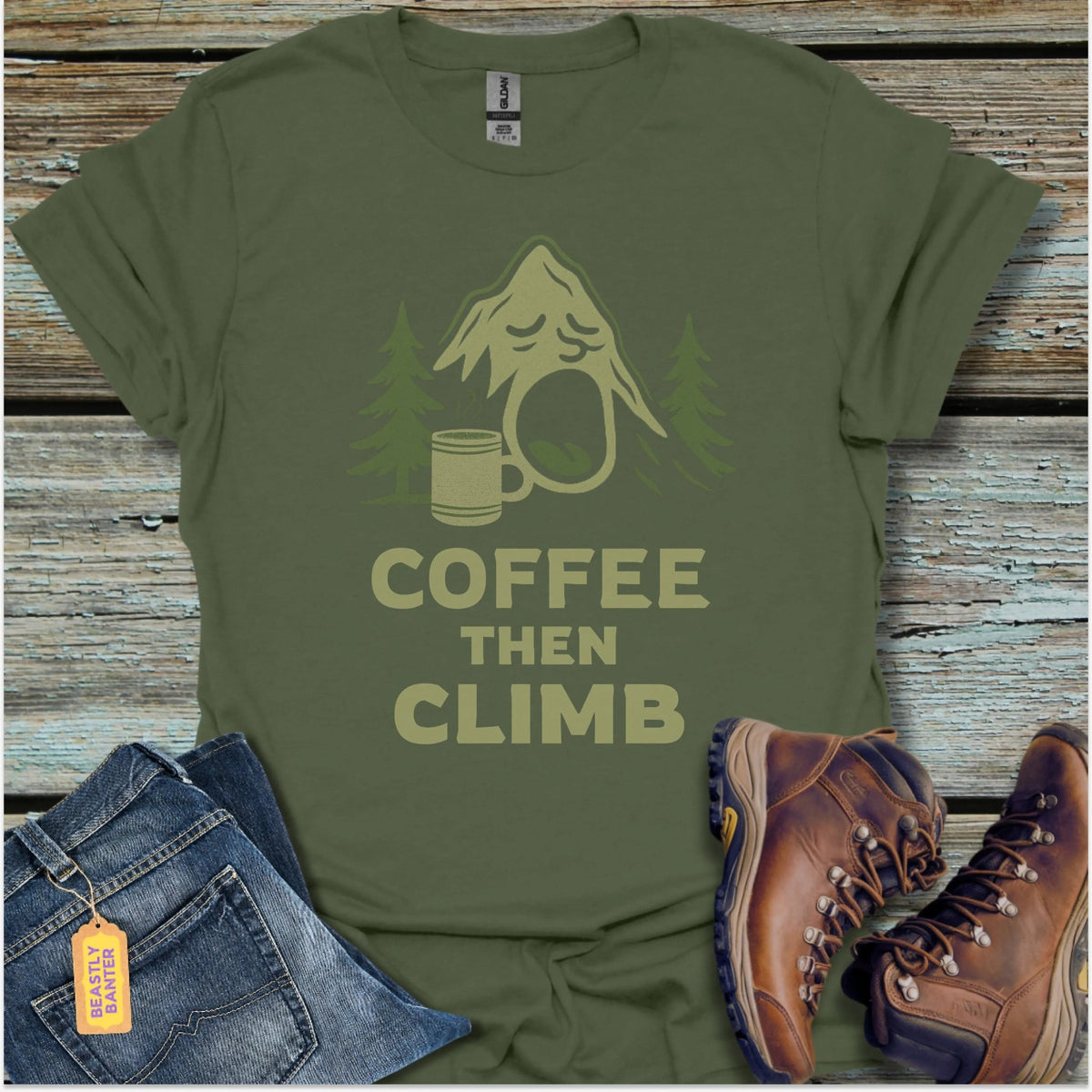 Coffee Then Climb T-Shirt - Beastly Banter