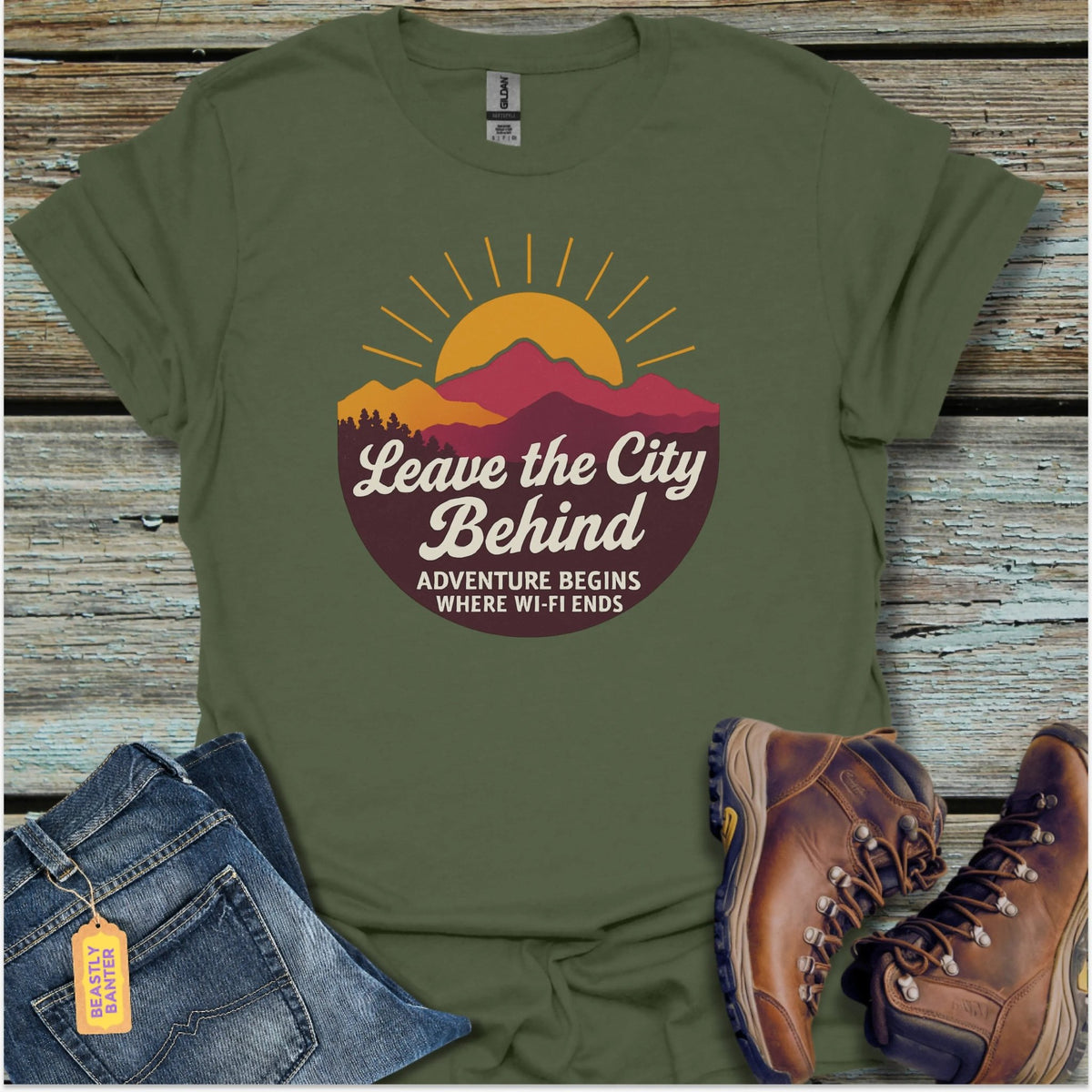 Leave the City Behind Hiking T-Shirt - Beastly Banter