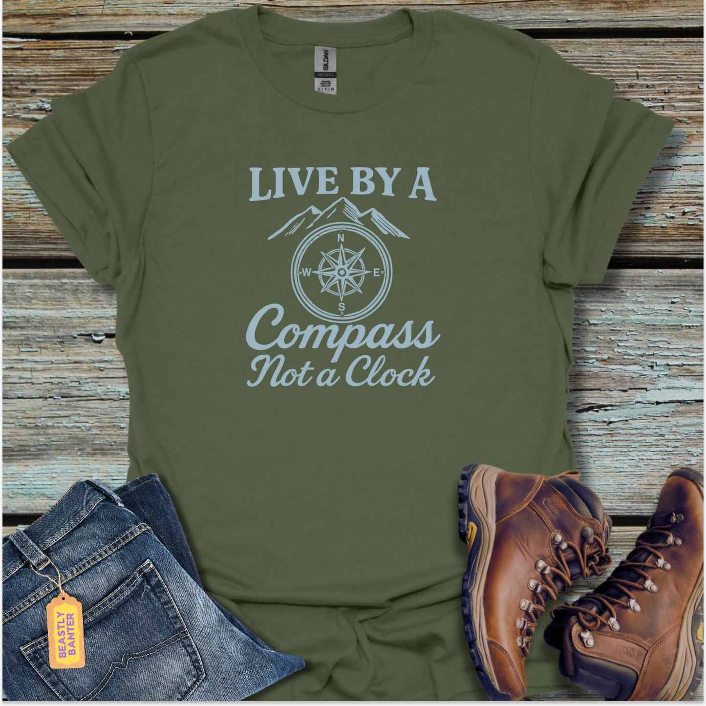 Live By A Compass Hiking T-Shirt
