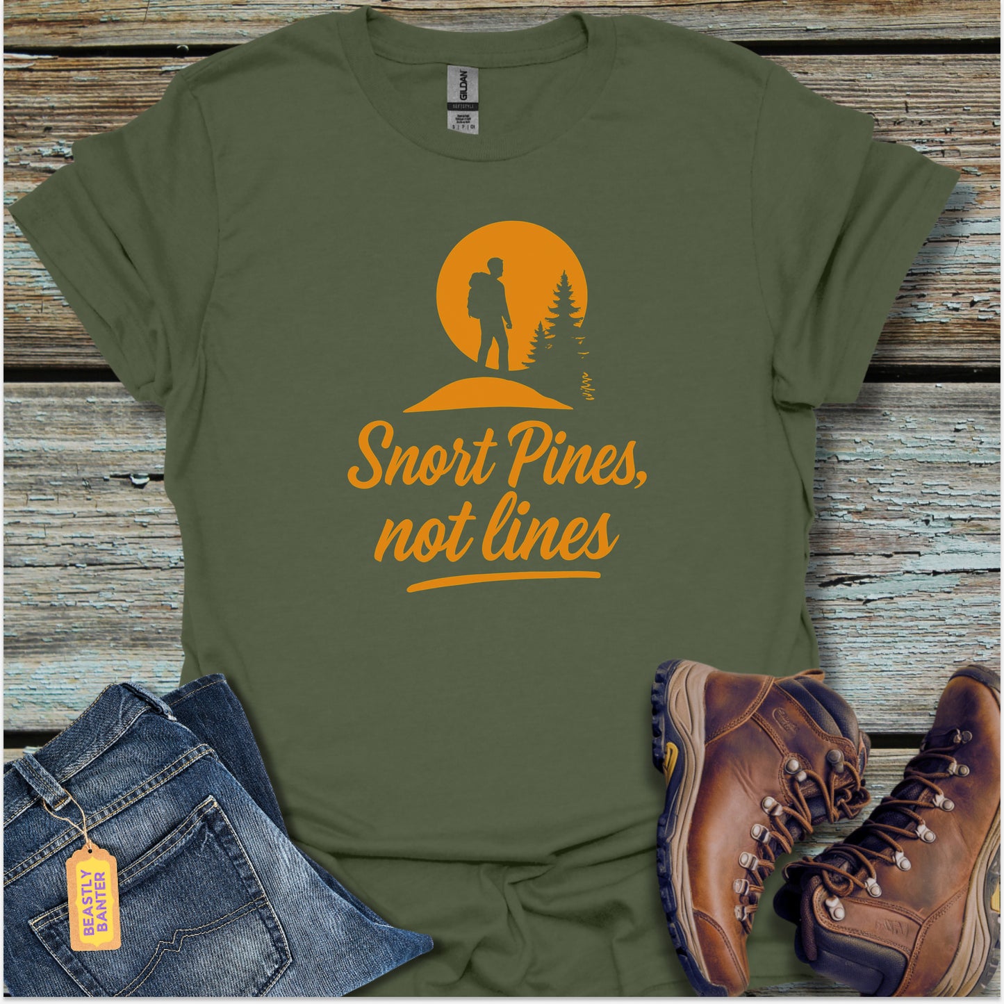Snort Pines, Not Lines Hiker T-Shirt
