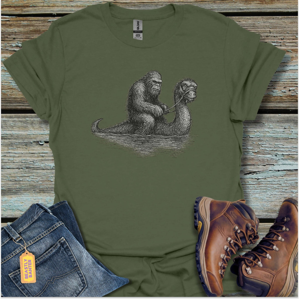 Bigfoot and Nessie T-Shirt - Beastly Banter