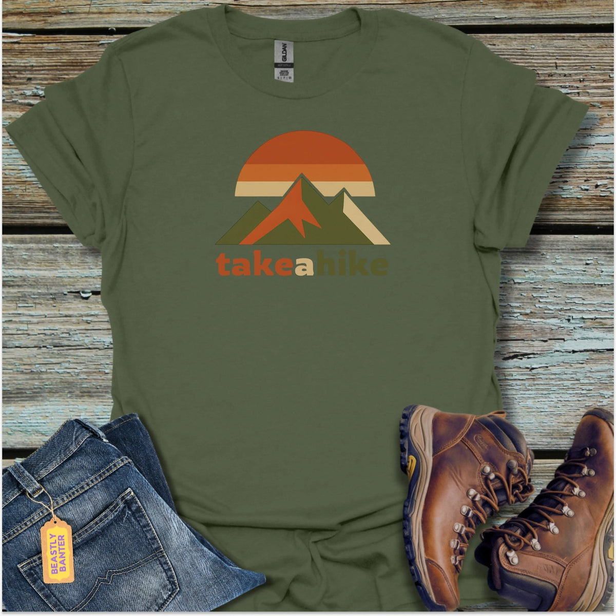 Take A Hike Retro T-Shirt - Beastly Banter