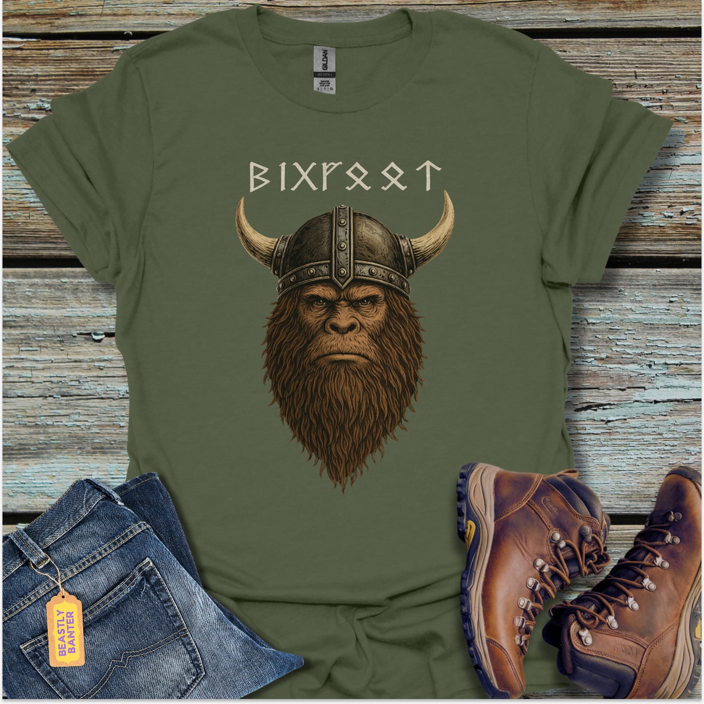 Nordic Runic Bigfoot T-Shirt