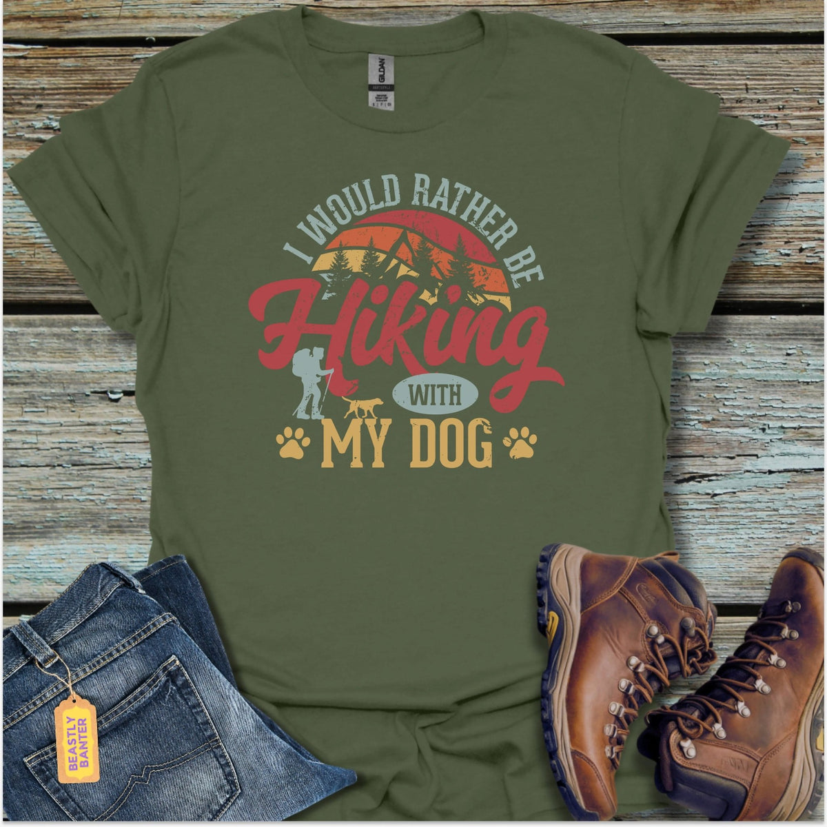 Hiking With My Dog T-Shirt - Beastly Banter