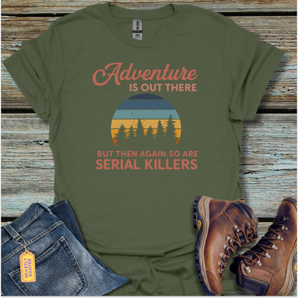 Adventure Is Out There Hiking T-Shirt - Beastly Banter