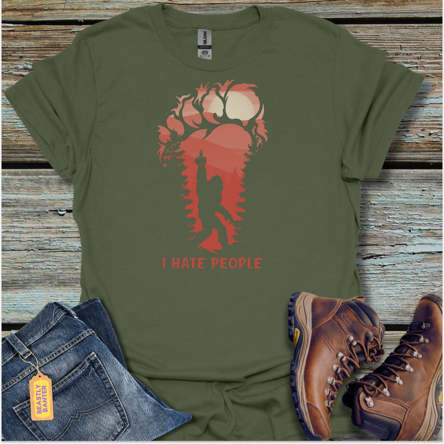 Bigfoot I Hate People T-Shirt