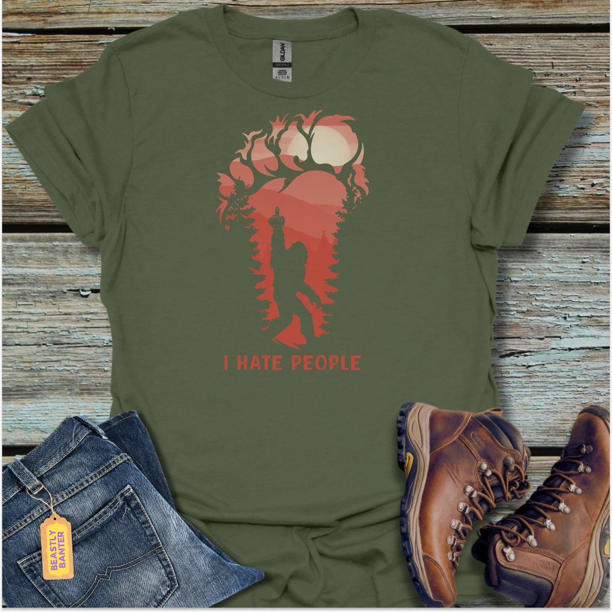 Bigfoot I Hate People T-Shirt - Beastly Banter
