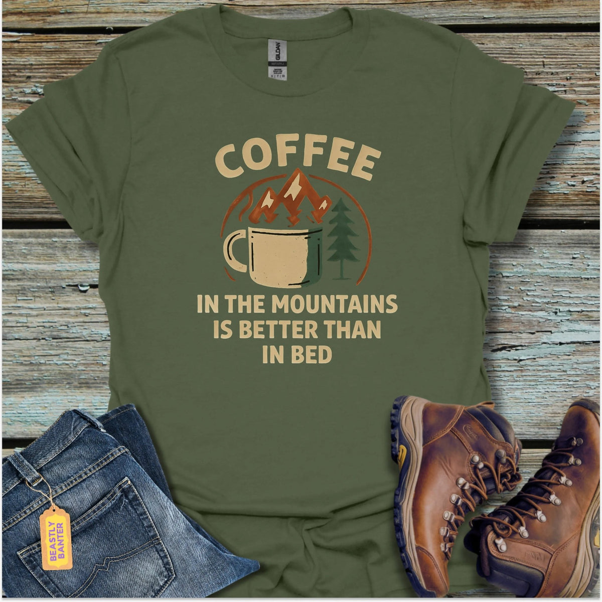 Coffee In The Mountains T-Shirt - Beastly Banter
