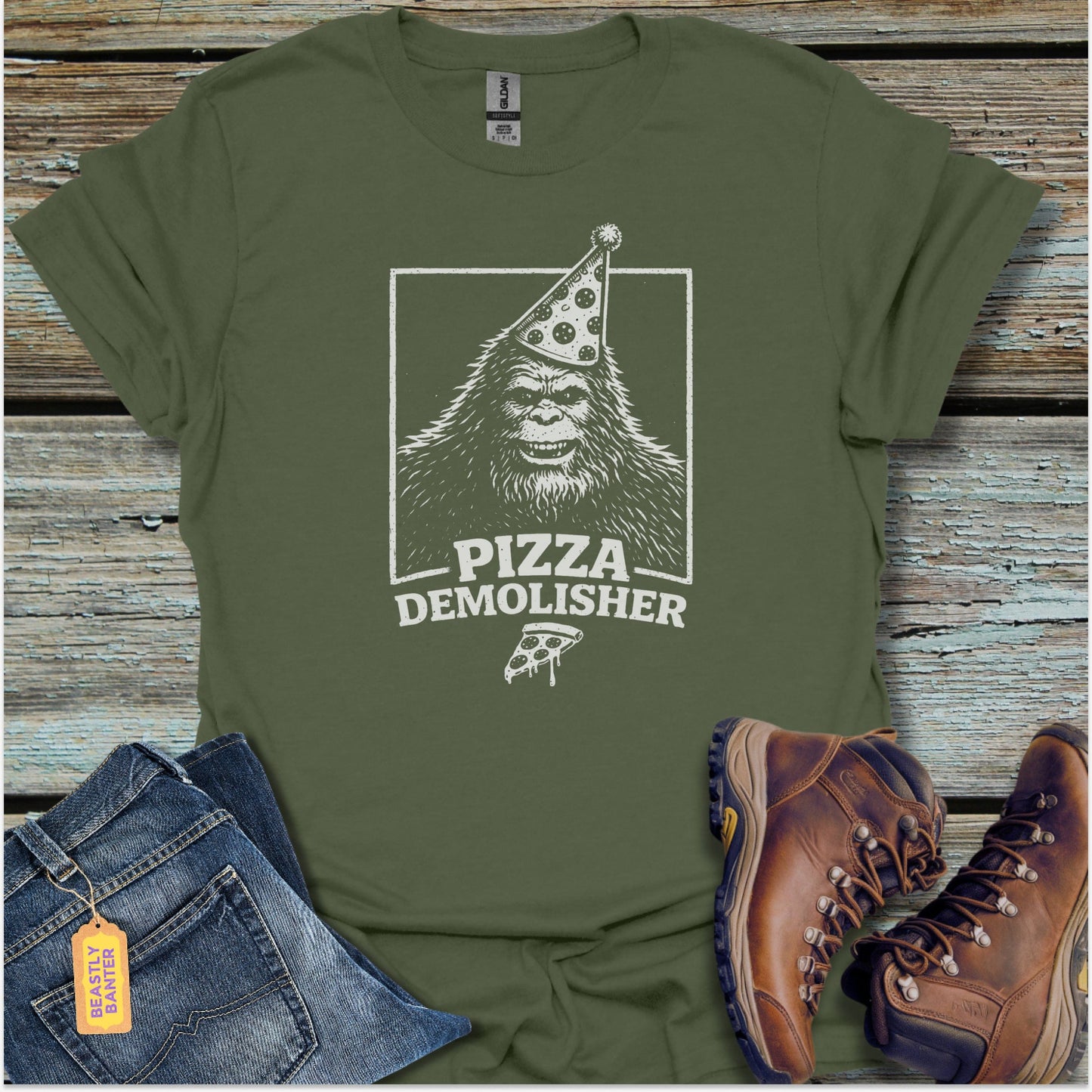 Bigfoot Pizza Destroyer T-Shirt - Beastly Banter