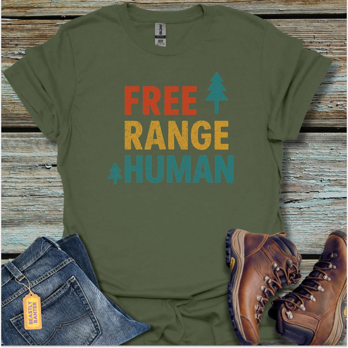 Free Range Human T-Shirt - Beastly Banter