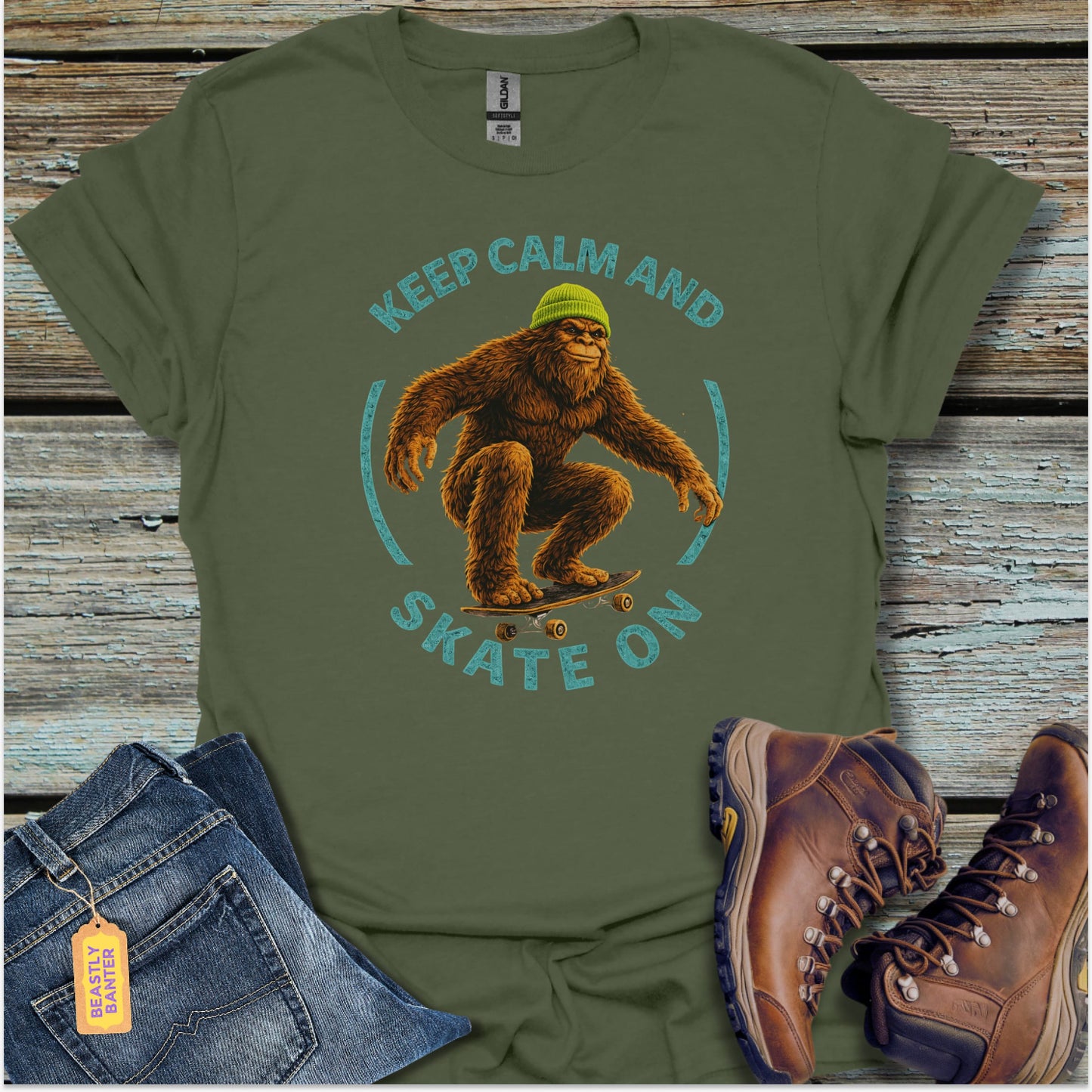 Bigfoot Skate On T-Shirt - Beastly Banter