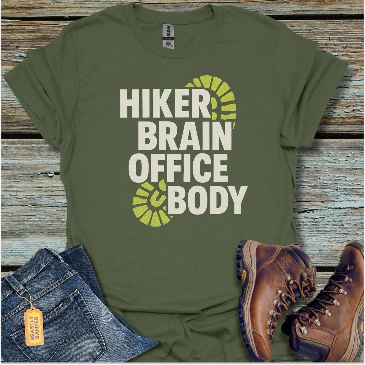 Hiker Brain, Office Body T-Shirt - Beastly Banter