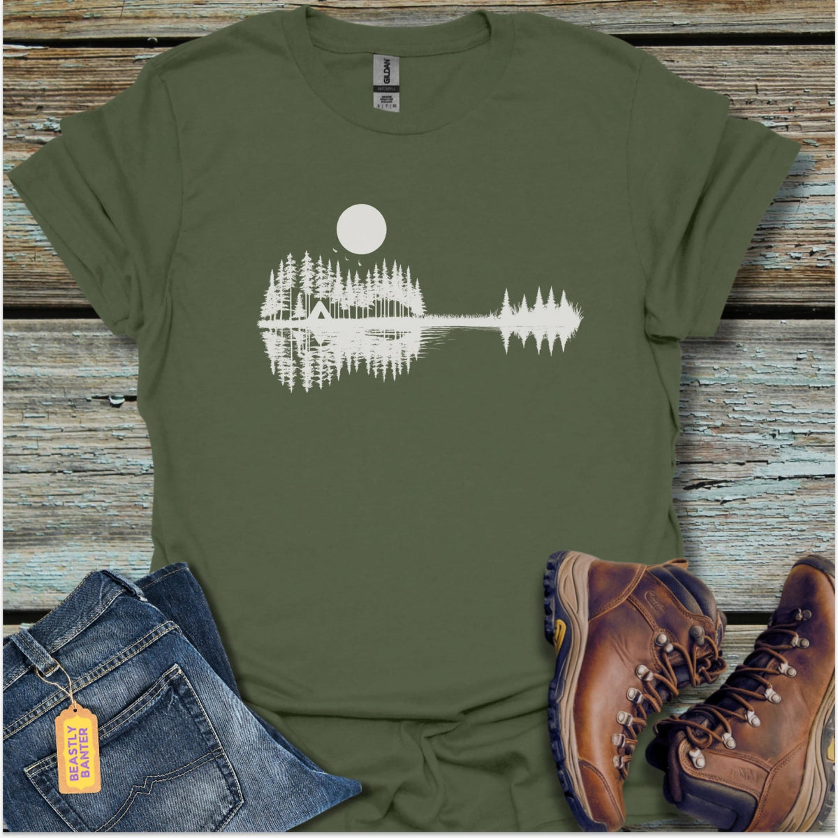 Guitar Reflections Hiking T-Shirt - Beastly Banter
