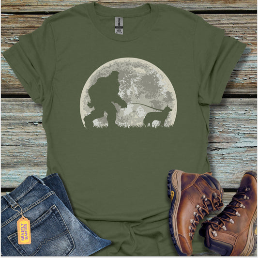 Bigfoot Dog Walker T-Shirt - Beastly Banter