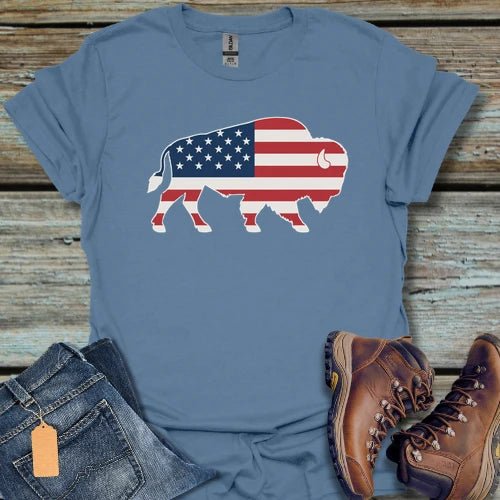American Flag Buffalo T‑Shirt - Beastly Banter