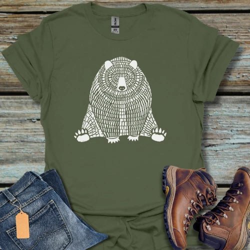 Bear Wildlife Illustration T‑Shirt - Beastly Banter