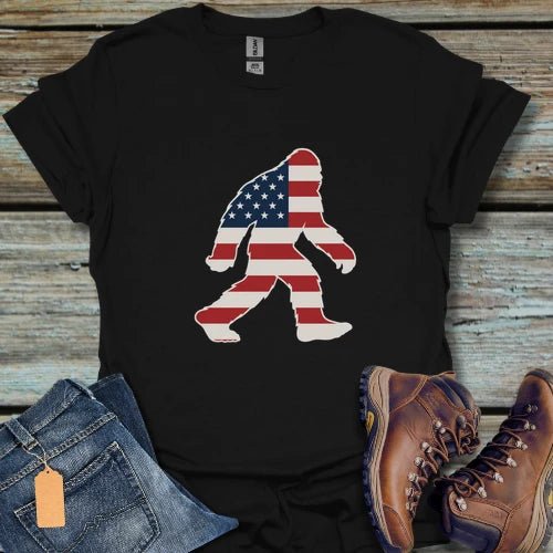 Bigfoot American Flag T-Shirt - Beastly Banter