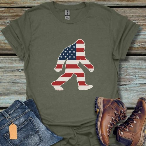 Bigfoot American Flag T-Shirt - Beastly Banter