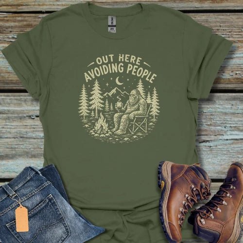 Bigfoot Avoiding People T-Shirt - Beastly Banter