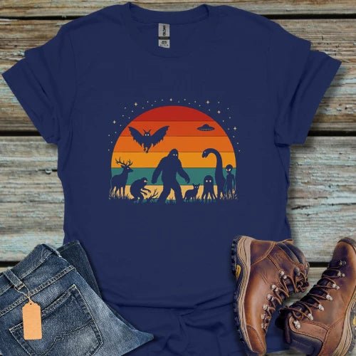 Bigfoot & Cryptids Sunset T-Shirt - Beastly Banter