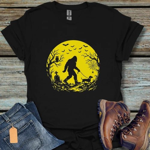 Bigfoot Moon Halloween T-Shirt - Beastly Banter