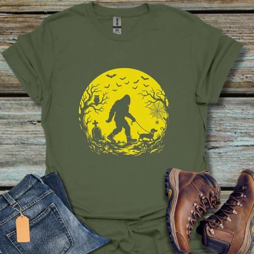Bigfoot Moon Halloween T-Shirt - Beastly Banter