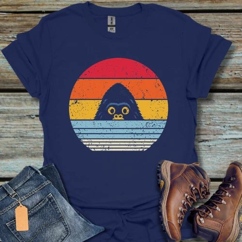 Bigfoot Peek Retro Sunset T-Shirt - Beastly Banter