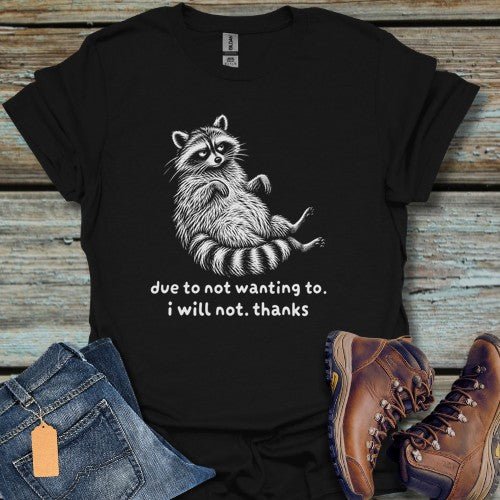 Lazy Raccoon Mood T-Shirt - Beastly Banter