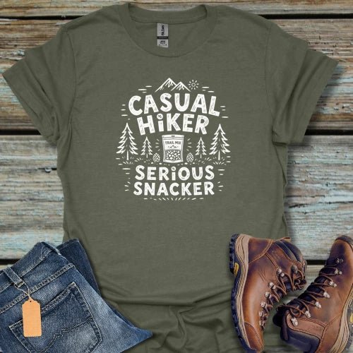 Casual Hiker Serious Snacker T‑Shirt - Beastly Banter