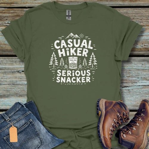 Casual Hiker Serious Snacker T‑Shirt - Beastly Banter