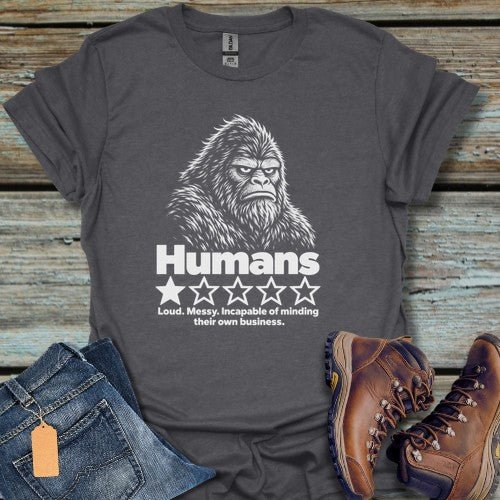 Humans And Bigfoot T-Shirt - Beastly Banter