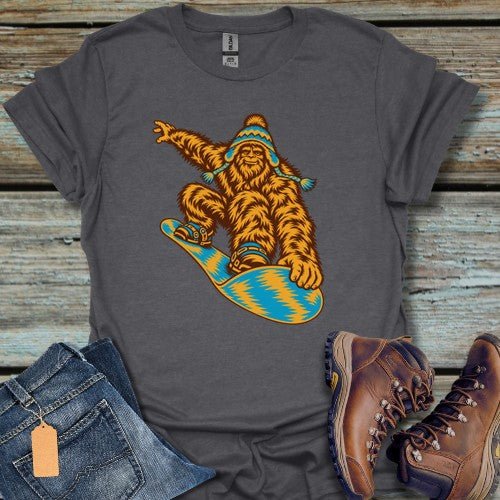 Snow Boarding Bigfoot T-Shirt - Beastly Banter