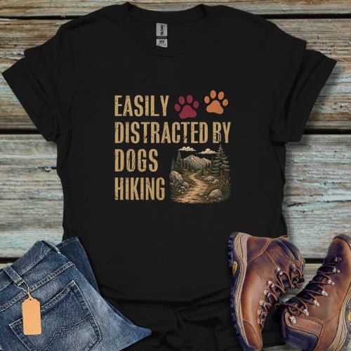 Distracted By Dogs Hiking T‑Shirt - Beastly Banter
